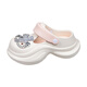 G.Duckkids Children's Eva Hole Schuhe 2025 Sommer Mode -Strass -Steine im koreanischen Stil auf der Außenseite Wege Girls weicher Sohle Anti -Slip -Strandschuhe rosa weiß 24 -25 Größe in Größe ca. 16 cm