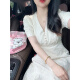 
Nuoxisha [7236 people collect] 2024 summer new French heavy industry embroidery temperament v-neck national style gentle style waist-hugging 9767 apricot color dress L [Suggested 101-120Jin [Jin equals 0.5 kg]]