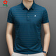 MONTAGUT men's mulberry silk short-sleeved T-shirt summer middle-aged daddy wear business casual striped polo shirt A829-green M 165 suitable for 100-115Jin [Jin equals 0.5 kg]