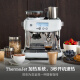 Breville Bes878 Máquina de café semiautomático, hogar italiano, rectificado preciso, contenedor de frijoles desmontable, control de temperatura inteligente, espuma de leche de molienda integrada, plata forjada