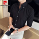 
Pierre cardin short-sleeved shirt men's summer 2025 new three-quarter sleeve shirt high-end slim casual mid-sleeved shirt white C2301 mid-sleeved solid color white L (120-140Jin[Jin equals 0.5 kg])