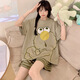 Jingpufei Summer dibujos animados de manga corta de manga corta El pijama para mujeres dulces de gran tamaño se puede usar fuera del traje de ropa para el hogar 686 Gray Cat 175 L Tamaño [Recomendado 98-112Jin [Jin es igual a 0,5 kg]]]