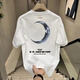 GTYUWVG Hong Kong style short-sleeved men 2025 summer loose cotton T-shirt for boys new fashion brand trendy men couple half-sleeved V753 black XL