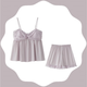 GPHF Japanisches Paar Pyjamas Sommereis Seide weibliche Hosenträger Kurzarmanzug Herren Kurzärmel Cool Light Luxus Home Clothing L671 Frauen -Hosentender -Shorts DA9901 Herren Taro Purple M Frauen + Männer l