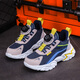 Kenobo; Ginoble Boys-Schuhe für den Frühling Neues rotierendes Knopf Mesh atmungsaktiven Kinder-Turnschuhen im Sommer mit mittlerer Kinderschuhe 1291 dunkelblaues Doppel-Netz 17 27 Innere Länge.2 cm