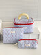 Cross-border milk blue love cosmetic bag 2025 new high-looking ins storage bag portable large capacity toiletry bag milk blue love-cosmetic bag
