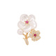Violet carved plum brooch high-end women's exquisite white plum blossom corsage 2025 new trendy brooch champagne gold