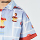 Ma Latin (M.Latin)/Shopping mall same style children's short-sleeved shirt summer new apple print shirt floral blue 130cm