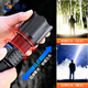 Guxiang Teleskop Zoom starke leichte Taschenlampe Fünf-Gang-Modus Ultra-Briten-Langstrecken-Langstreckenüberleben im Freien im Freien im Freien Camping Camping Night Lighting Taschenlampe [T9756]