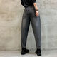 Xiadian Sutra Queen (SE.PSTP) Jeans für Frauen im Frühjahr und Herbst Lose Slim Casual Harem Hosen hohe Taille große Größe neun Punkte Hosen Karottenhose Dadhose 826# Denim Blue Neun-Punkte Hose Dünnstil L 115-130 Jin [Jin gleich 0,5 kg]