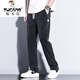 
Woodpecker casual pants for men 2025 new fashion brand straight loose men's pants Tennis wide-leg men's long pants men's summer thin style HJ1048 black 2XL 135-145