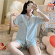 Produit wuyin youliang 2024 Nouveau pyjama pour femmes en été shorts en coton pur pour les filles d'été Femmes d'été Muji 12347 avec poitrine M 80-100