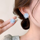 Yican Clear Blue Flower Earrings for Women Unique Niche Design High-end Earrings 2025 New Hot Style Earrings Clear Blue Flower Earrings for Women