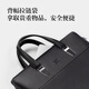 Septwolves briefcase men's genuine leather large-capacity handbag first-layer cowhide office shoulder crossbody bag business trip computer bag black 14 inches