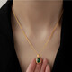Huaiyin emerald necklace for women 18k gold high-end simple pendant temperament niche design light luxury clavicle sweater chain trendy green diamond