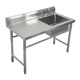 Commercial stainless steel sink with stand kitchen single and double sinks washing dishes and vegetables wash basin with platform canteen ordinary model 120*60*80 single pool left platform