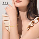 Chow Tai Sang Gold Bracelet Pure Gold Jewelry Gold Bracelet Female Butterfly Double Layer Gold Bead Bracelet as Birthday Gift for Wife and Girlfriend Pure Gold Approximately 1.95-2.05g Classic Gift Box