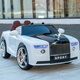 The baby's good-looking Rolls-Royce electric car for babies and children can sit in a four-wheel drive car for adults, men, women and children with remote control and can be driven. Painted white + leather seat + remote control + Bluetooth + full function