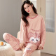 Pyjama für Frauen im Frühlings- und Herbst koreanischen Cartoon süße Langschläfe zweiteiliger Anzug Sommer Herbst- und Winter-Prinzessinstil Home Clothes Pink GXT9928 Bildfarbe M (Empfohlen 75-95Jin [Jin gleich 0,5 kg]))