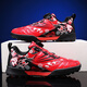 Chaussures de football pour enfants de taille brisée pour enfants Boys Tf Broken Spiks Men's Rotation Bouton Chaussures pour enfants Primaire et secondaire Étudiant Formation et Chaussures de mobilité 9896 Rouge 32