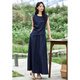 Van Ximan Temperament Simple Design Traje Falda para mujeres 2025 Summer nuevo sin mangas Falda Top Set de dos piezas M9882 Universo Osck Blue S