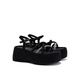 GG-CC [Yang Chaoyue Same Style] Sommer Chanson Sommer Neuer modischer Strassbein schwarzer dicker Solid-Sandalen für Frauen G25S1024 Black Diamond Sandals 36