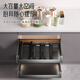 
Aux kitchen pull-basket cabinet drawer-type thickened double-layer space aluminum bowl basket pot bowl chopstick storage rack bowl and dish storage rack [wood grain style 700 cabinet] cabinet width 655-695