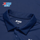 Xtep children's shirt polo shirt spring ice silk quick-drying 2025 new style 6-12 years old boys short-sleeved dark blue 120