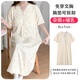 欧鹿汐夏天哺乳睡裙短袖产妇月子服带胸垫大码孕妇睡衣长款待产裙喂奶衣 SSY16803 XL码建议体重120-135斤