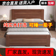 AOVIELOAN Chinese solid wood bed 1.8m double bed master bedroom economical simple 1.5m single bed home 1.8m thickened bed walnut color single bed 1.5*2m promotional model