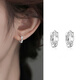 Bangboshi 925 silver needle ear piercing earrings for women, small earrings, simple earrings, earrings, earrings, high-end silver earrings, diamond-encrusted earrings
