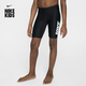 耐克（NIKE）男童大童紧身泳裤夏季游泳竞速健身刺绣HV9926 010黑/暗灰/白 XS