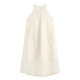 Ershanji vestido de cuello dulce hada pequeña falda casual falda casual estilo perezoso sin mangas sin mangas de falda larga vestido de albarico