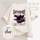 2025 new T-shirt co-branded American fashion brand pure cotton short-sleeved men and women summer loose trendy half-sleeved versatile top Burgundy-691 red-eye dragon M