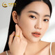 Chinese gold crushed ice gold ring women's 18K gold ring women's Christmas gift Christmas gift for girlfriend and wife K gold ring #14 + beloved rose gift box-0.30