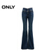 ONLY2025 new summer hot girl design slim high-waist flared jeans for women|125332002 J36810 washed denim blue S S pants length reduced
