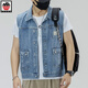 Aemape Apple Light Color 2025 NEUE DENIM VEST MÄNNER LOSS LOSS GROSSE RETRO EEGEVEVEVEVEVEVEVEVEVEVEVEVEVEVEVEVEVEVEVEVEVEVEVEVEVEVEVEVEVEVEERESS HOSS-CLIP WOWEWEY Trendy Markenjacke Männer 6232# Light Blue XL (vorgeschlagen 145-160jin [Jin gleich 0,5 kg])