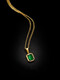 Huaiyin emerald necklace for women 18k gold high-end simple pendant temperament niche design light luxury clavicle sweater chain trendy green diamond