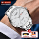 LOEGSINS Swiss Longines Watch Men Waterproof Luminous Business Fully Automatic Mechanical Watch Top Ten Brands Hollow Men Watch L728 Natural White Floor Gives Belt + Pixiu