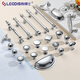 
Lides French light luxury chrome bright silver cabinet door handle modern simple cream fume cabinet wardrobe drawer cabinet handle 6623-single hole