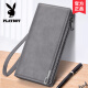 Sangji Playboy Wallet Herren Langer neuer Stil Handtasche Reißverschluss Brieftasche Kartentasche Dad Ehemann Clutch Herren grau Paaz9731-0h