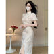 UKUHPK Neuer chinesischer Stil modifiziertes Cheongsam Mädchen besticktes schlankes High-End-Kleid 9221 2xl