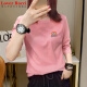 Liebhaber Rucci Frühling und Herbst Schöne Pure Cotton Middle Sleeve siebenminiples Sleeve T-Shirt Top Damen New Small Shirt Multi-Design Top Sommer Lose 701-91 Rose Red XL Geeignet für 115-125jin [Jin gleich 0,5 kg]