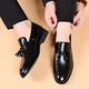 Huilijun Mattanzug Herren Lederschuhe Herren-Flat-Soled Shine Formale Wear Jugendspitze.