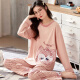 Pyjama für Frauen im Frühlings- und Herbst koreanischen Cartoon süße Langschläfe zweiteiliger Anzug Sommer Herbst- und Winter-Prinzessinstil Home Clothes Pink GXT9928 Bildfarbe M (Empfohlen 75-95Jin [Jin gleich 0,5 kg]))