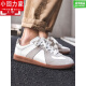 Xiaohuilijia extra-large size men's shoes genuine leather men's large-size men's shoes size 46-47 summer extra-large size German training shoes men 4 1315 white 36