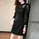 FHHUABD French Hepburn style little black dress spring 2025 new high-end lady style banquet dress holiday dress black 3937 slim version L 105-115Jin Jin equals 0.5 kg