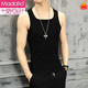 Modal Men's Vest Summer Hurdle Base Sports Blanc Small Sling Sling Muscul Men's Fitness Sexy Terre I-Check Shirt Black 6296 Color Color Pure Coton 2xl