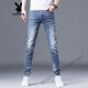 Playboy (Playboy) Hong Kong 2025 Summer Fino Blue Jeans Blue Jeans Slim Feet Elástico Versátiles de alta gama INCLANECHE LARCES LARGOS 1048 Pies azul claro Estilo delgado 28 cintura 2 pies 1 1