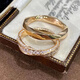 Shi En 2025 new ring spiral Möbius ring signature platinum rhombus 18K rose gold pair ring deposit balance 1